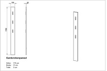 Garderobenpaneel >M-381< (BxHxT: 15x170x3 cm) in braun - 15x170x3cm (BxHxT)