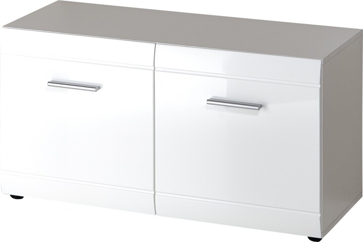 Schuhbank >M-402< (BxHxT: 96x51x39 cm) in weiss - 96x51x39cm (BxHxT)