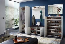 Schuhbank >M-402< (BxHxT: 96x51x39 cm) in weiss - 96x51x39cm (BxHxT)
