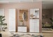 Schuhbank >M-389< (BxHxT: 75x50x41 cm) in braun | weiss - 75x50x41cm (BxHxT)
