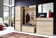 Schuhbank >M-401< (BxHxT: 96x52x40 cm) in braun | hellbraun - 96x52x40cm (BxHxT)