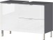 Waschbeckenunterschrank >M-415< (BxHxT: 80x56x34 cm) in anthrazit | weiss