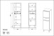 Midischrank >M-415< (BxHxT: 34x120x34 cm) in weiss - 34x120x34cm (BxHxT)