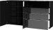 Sideboard >M-404< (BxHxT: 184x102x42 cm) in schwarz - 184x102x42cm (BxHxT)