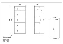 Aktenschrank >M-416< (BxHxT: 80x200x40 cm) in anthrazit | hellbraun