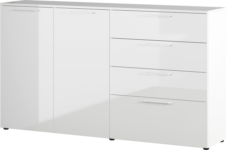 Sideboard >M-403< (BxHxT: 186x107x40 cm) in weiss - 186x107x40cm (BxHxT)