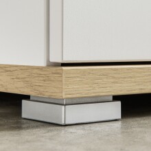 Schuhbank >M-407< (BxHxT: 96x51x40 cm) in weiss | braun - 96x51x40cm (BxHxT)