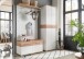 Schuhbank >M-407< (BxHxT: 96x51x40 cm) in weiss | braun - 96x51x40cm (BxHxT)