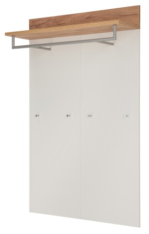 Garderobenpaneel >M-407< (BxHxT: 96x147x29 cm) in weiss | braun