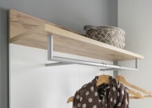 Garderobenpaneel >M-407< (BxHxT: 96x147x29 cm) in weiss | braun