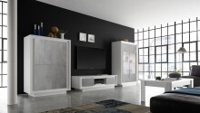 TV-Board >Sky< (BxHxT: 156x45x50 cm) in Weiss Lack matt / Beton-Optik
