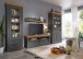 Vitrine >WZ-0133< (BxHxT: 109x208x42 cm) in grau aus Kiefer - 109x208x42 (BxHxT)