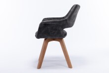 Stuhl >KLARA< (2er-Set) in grau aus Samt - 52x89x63,5cm (BxHxT)