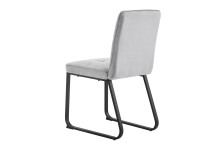 Stuhl >TALEA< (2er-Set) in hellgrau aus Microfaser - 47x88x59cm (BxHxT)
