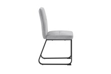Stuhl >TALEA< (2er-Set) in hellgrau aus Microfaser - 47x88x59cm (BxHxT)