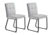 Stuhl >TALEA< (2er-Set) in hellgrau aus Microfaser - 47x88x59cm (BxHxT)