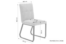 Stuhl >TALEA< (2er-Set) in grau aus Microfaser - 47x88x59cm (BxHxT)