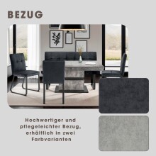 Bank >TALEA< (BxHxT: 140x92x59 cm) in grau aus Microfaser - 140x92x59cm (BxHxT)