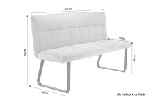 Bank >TALEA< (BxHxT: 160x92x59 cm) in grau aus Microfaser - 160x92x59cm (BxHxT)