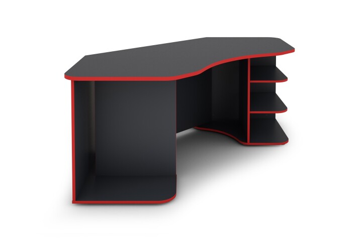 Schreibtisch >THANATOS< (BxHxT: 198x76x85 cm) in anthrazit/rot