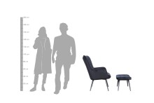 Sessel >UTA< (BxHxT: 72x97x80 cm) in grau aus Cord - 72x97x80cm (BxHxT)