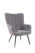 Sessel >UTA< (BxHxT: 72x97x80 cm) in grau aus Cord - 72x97x80cm (BxHxT)