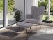 Hocker >UTA< (BxHxT: 60x39x41 cm) in grau aus Cord - 60x39x41cm (BxHxT)