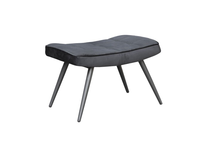 Hocker >UTA< (BxHxT: 60x39x41 cm) in schwarz aus Samt - 60x39x41cm (BxHxT)