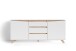 Sideboard >VALENTIN< 2 Türen, 3 Schübe, in weiß - 180x76x38cm (BxHxT)