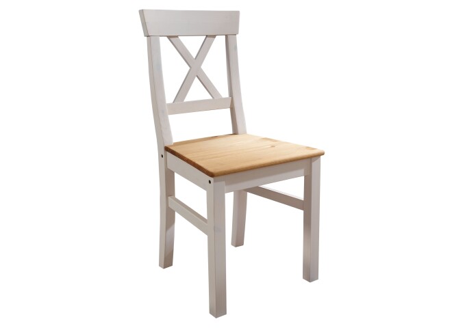 Holzstuhl >WZ-0133< (BxHxT: 49x91x49 cm) in weiß - 49x91x49 (BxHxT)
