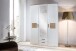 Kleiderschrank >KAERNTEN< (BxHxT: 135x199x58 cm) in WEISS + HIRNHOLZ-NB