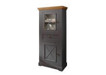 Vitrine >WZ-0133< (BxHxT: 79x177x42 cm) in grau -...
