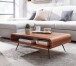 Couchtisch 90x55x30 cm Sheesham Massivholz/Metall Sofatisch Eckig, Wohnzimmertisch mit Stauraum, Kaffeetisch Massiv, Kleiner Tisch Beistelltisch Wohnzimmer Modern Rechteckig