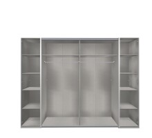 Dreh-/Schwebetürenschrank >LOTTO< (BxH: 316x210 cm) in WEISS + GRAPHIT