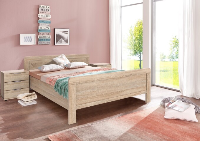 Nachtschrank >NADJA< (BxH: 52x58 cm) in EICHE SAEGERAU-NACHBILDUNG - 52x58 (BxH)