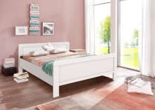 Bett >NADJA< (BxH: 128x85 cm) in WEISS - 128x85cm...