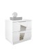 Nachtkommode >Valeria< 2er-Set (BxHxT: 51x48x39 cm) Weiss Melamin mit Siebdruck Spiegel