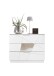 Kommode >Valeria< (BxHxT: 104x85x46 cm) Weiss Melamin mit Siebdruck und Spiegel