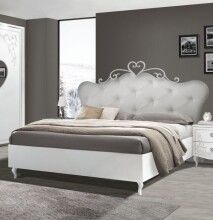Bett >Salvina< (BxHxT: 206x130x205 cm) in Weiss -...