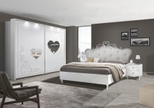 Bett >Salvina< (BxHxT: 206x130x205 cm) in Weiss -...