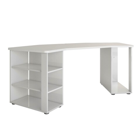 Schreibtisch >PIPPO< (BxHxT: 205x76x90,5 cm) in Weiss hlg. - 205x76x90,5 (BxHxT)