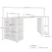 Schreibtisch >PIPPO< (BxHxT: 205x76x90,5 cm) in Weiss hlg. - 205x76x90,5 (BxHxT)