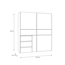 Schwebetürenschrank >WINN 2< (BxHxT: 170,3x205x61,2 cm) in Sonoma Eiche