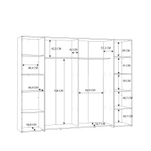 Dreh-/Schwebetürenschrank >NARAGO< (BxHxT: 270,3x210x61 cm)