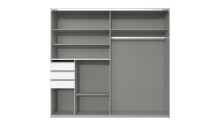 Schwebetürenschrank >BAMBERG< (BxH: 180x198 cm) in WEISS - 180x198cm (BxH)