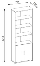 Aktenregal >Clermont< (BxHxT: 79,1x221,2x35 cm) in Sonoma/Eiche mit Absatz weiß