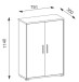 Aktenschrank >Clermont< (BxHxT: 79,1x114x35 cm) in weiß - 79,1x114x35cm (BxHxT)