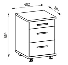 Rollcontainer >Clermont< (BxHxT: 40x56x40 cm) in weiß - 40x56x40cm (BxHxT)