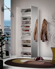 Schuhschrank >SPAZIO< (BxHxT: 73,4x200x18,6 cm) in weiß - 73,4x200x18,6 (BxHxT)