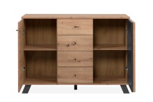 Kommode >Medan< (BxHxT: 118x85x45 cm) in Artisan Oak / Anthrazit